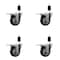 Service Caster 3.5'' Black Poly Swivel 1-3/8'' Expanding Stem Caster Set Total Lock Brake, 4PK SCC-EXTTL20S3514-PPUB-BLK-138-4 - alternate 1